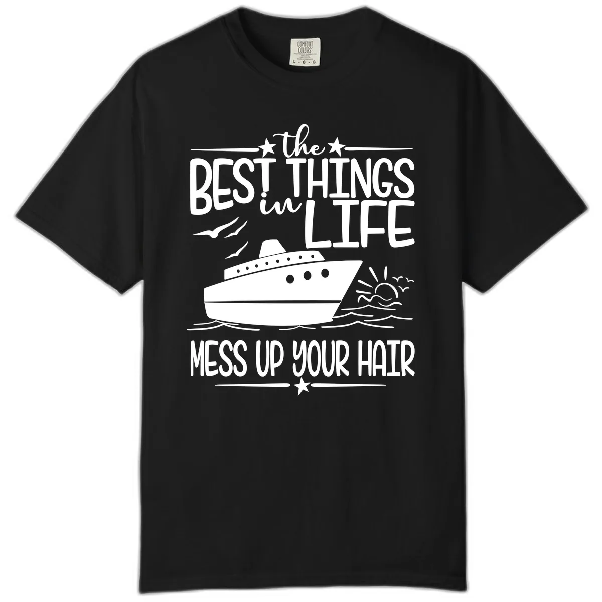 Best Things In Life Mess Up Your Hair Comfort Color in Black