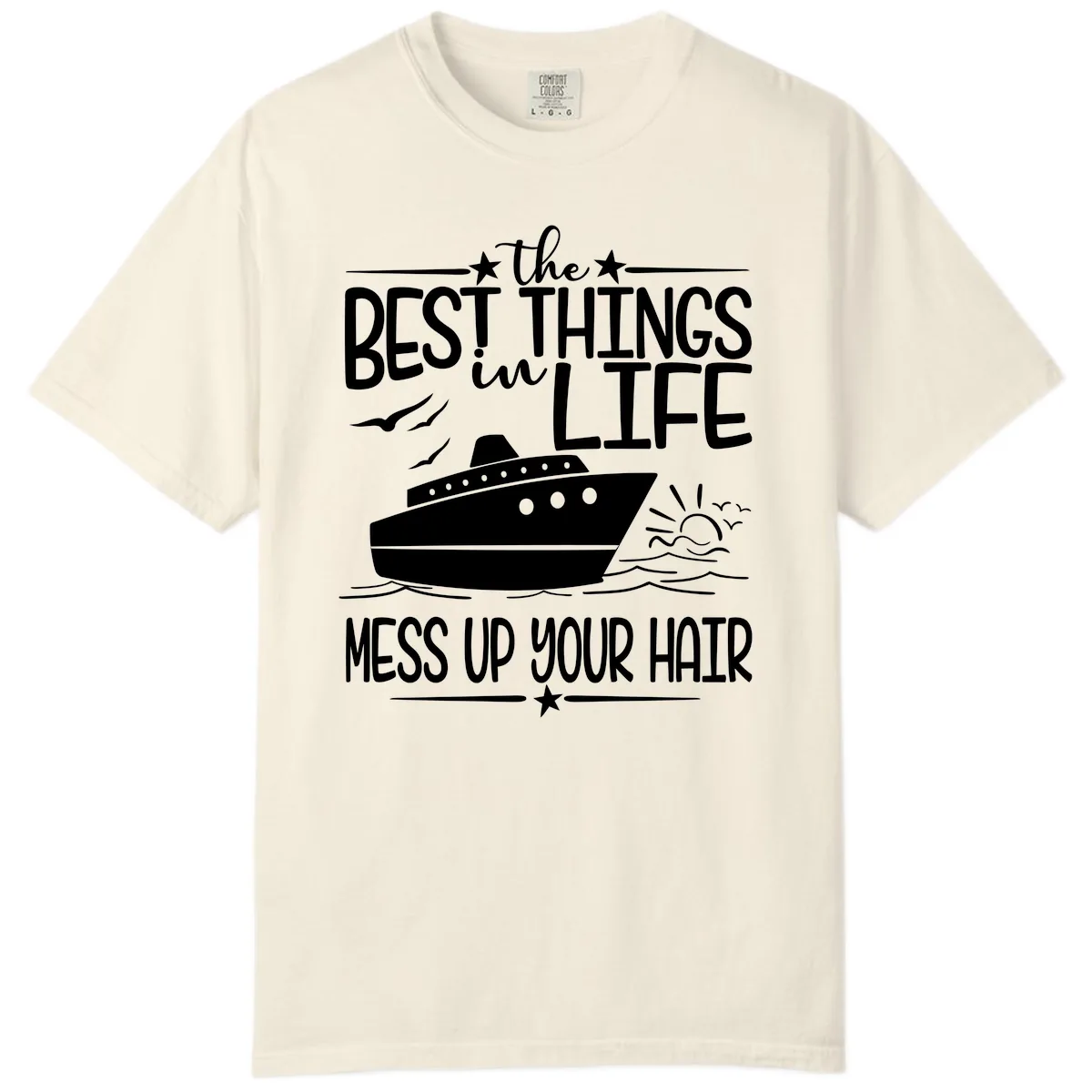 Best Things In Life Mess Up Your Hair Comfort Color in Ivory
