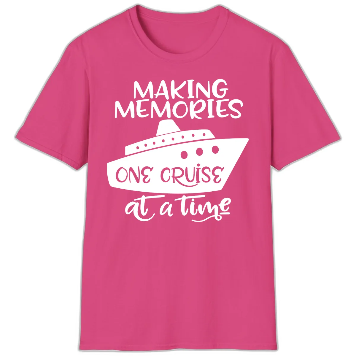 Making Memories One Cruise At A Time T-Shirt in Heliconia
