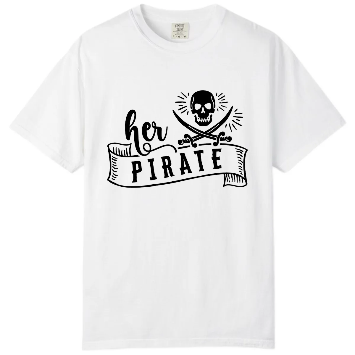 Ahoy Pirate Skull & Crossbones Comfort Color in White