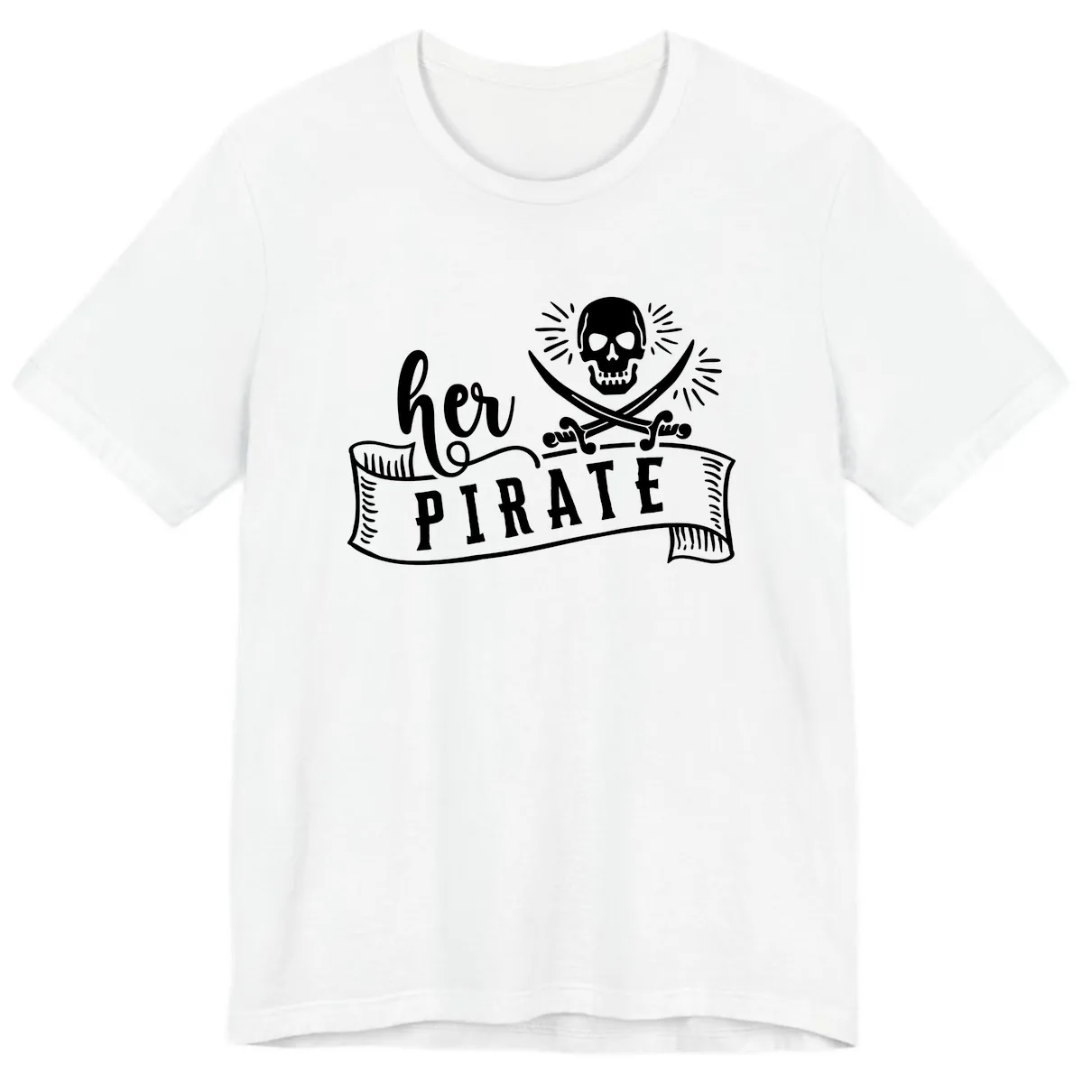 Ahoy Pirate Skull & Crossbones Premium T-Shirt in White