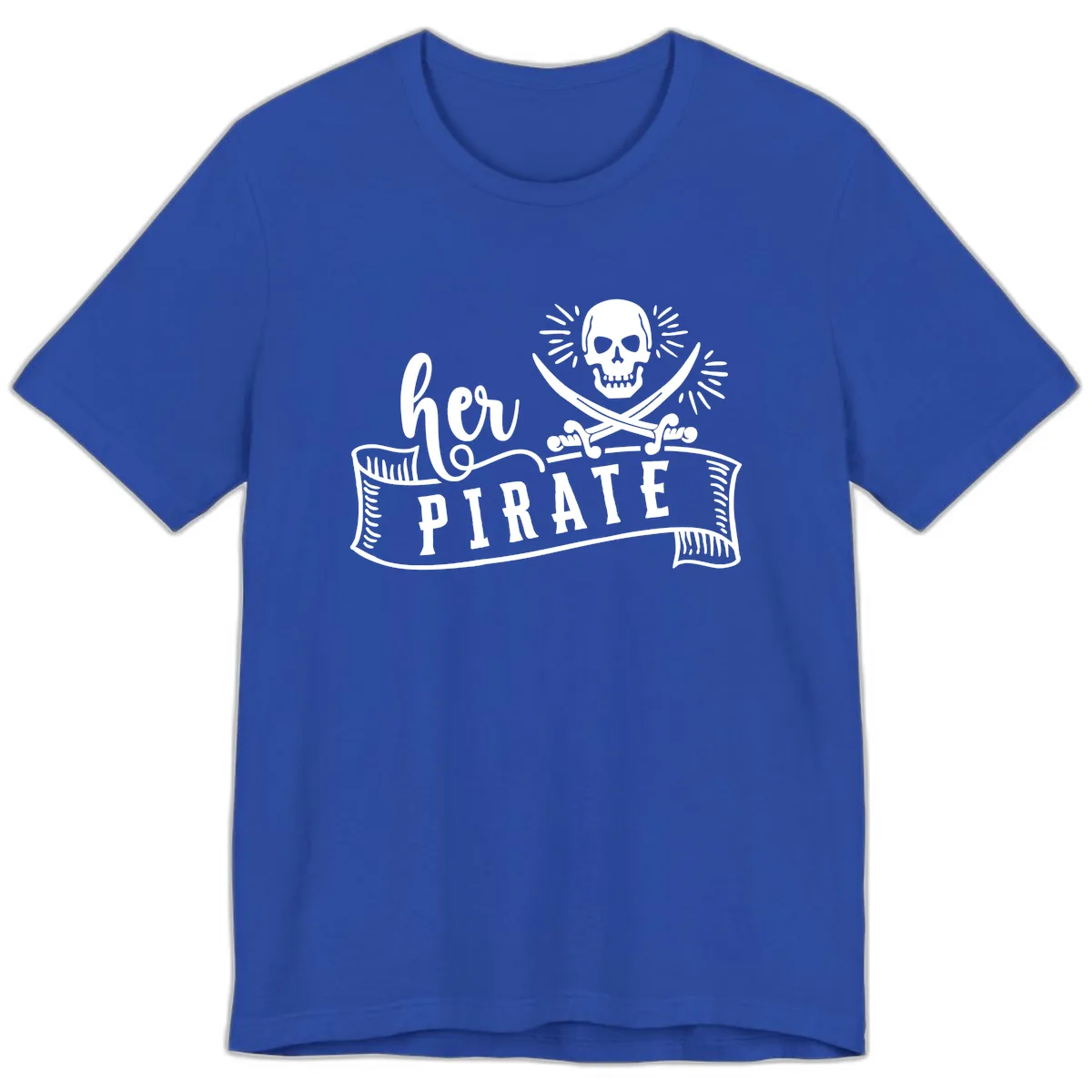 Ahoy Pirate Skull & Crossbones Premium T-Shirt in True Royal