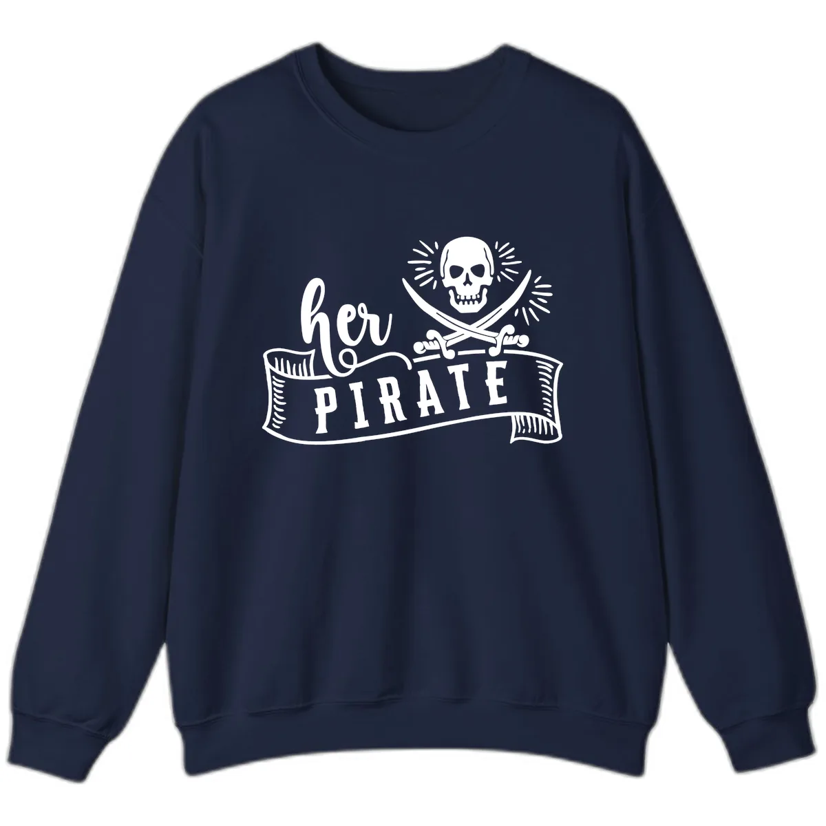 Ahoy Pirate Skull & Crossbones Sweatshirt in Navy