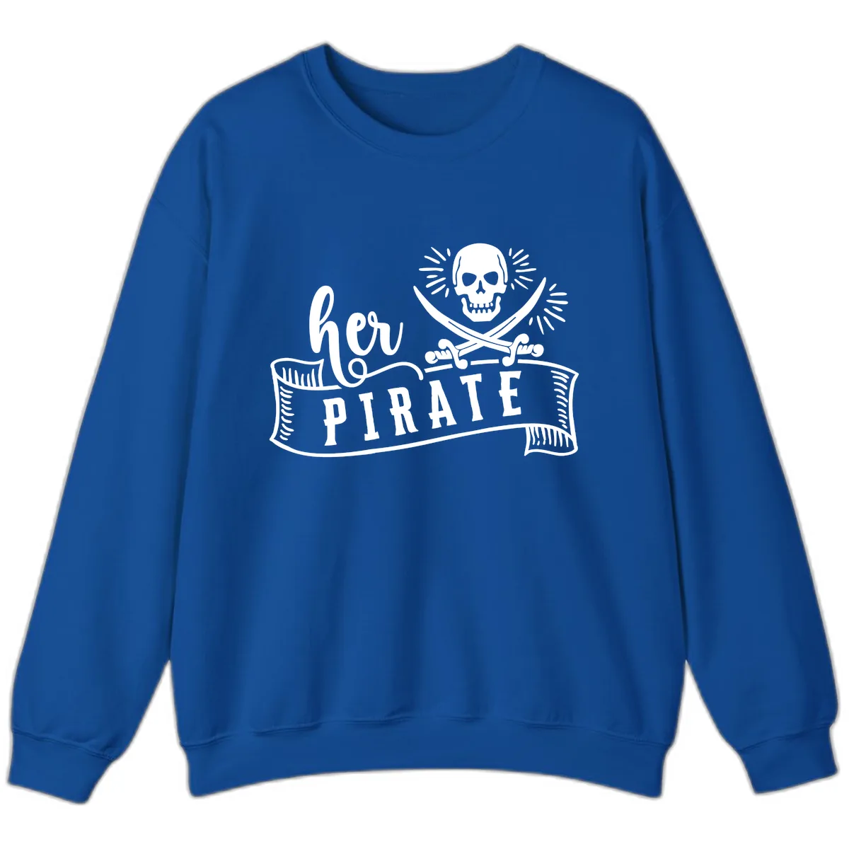 Ahoy Pirate Skull & Crossbones Sweatshirt in Royal