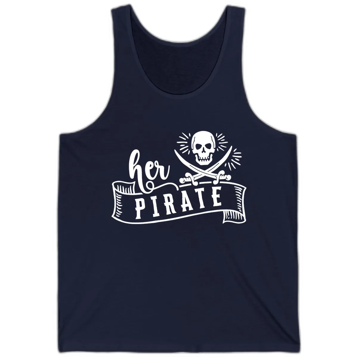 Ahoy Pirate Skull & Crossbones Tank in Navy