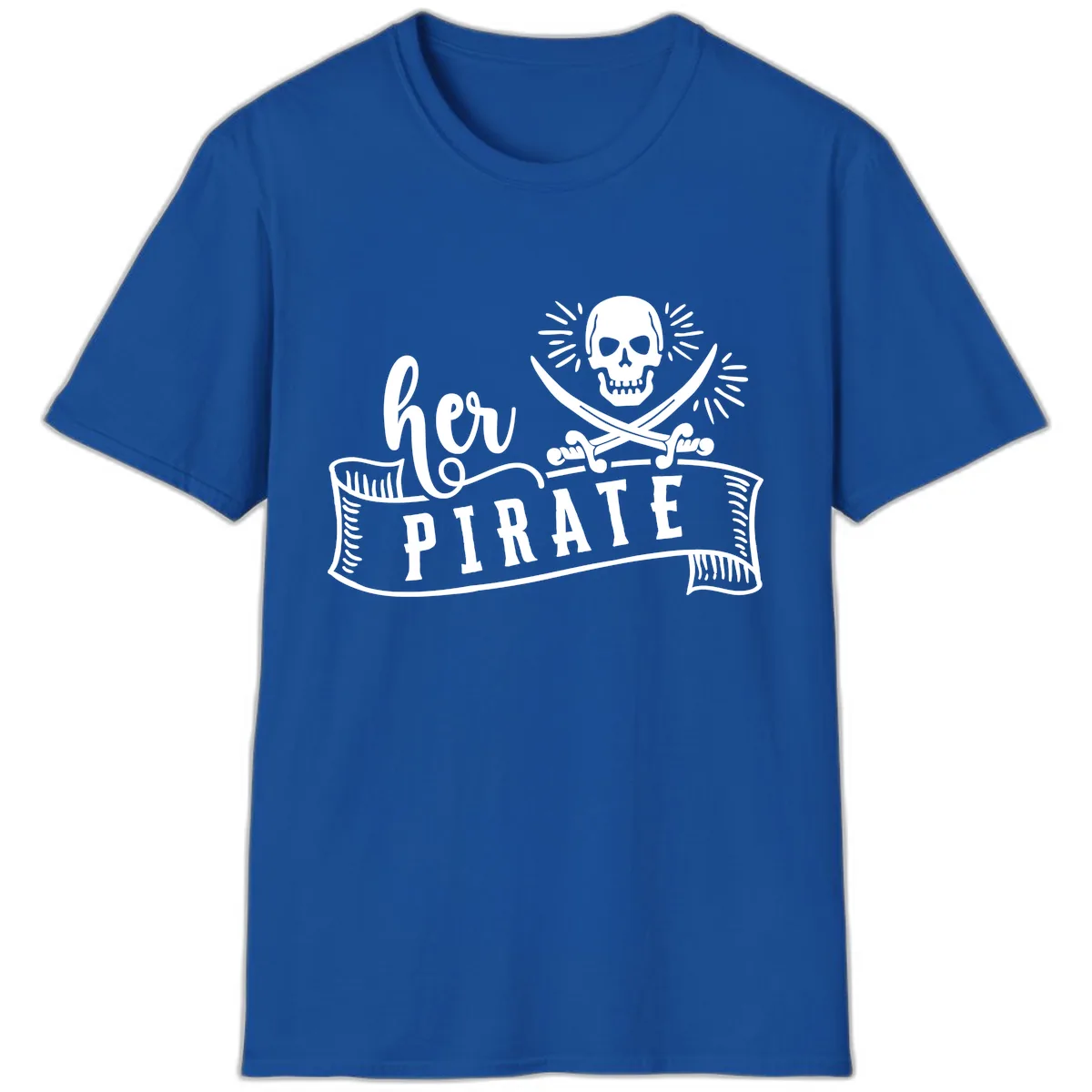 Ahoy Pirate Skull & Crossbones T-Shirt in Royal