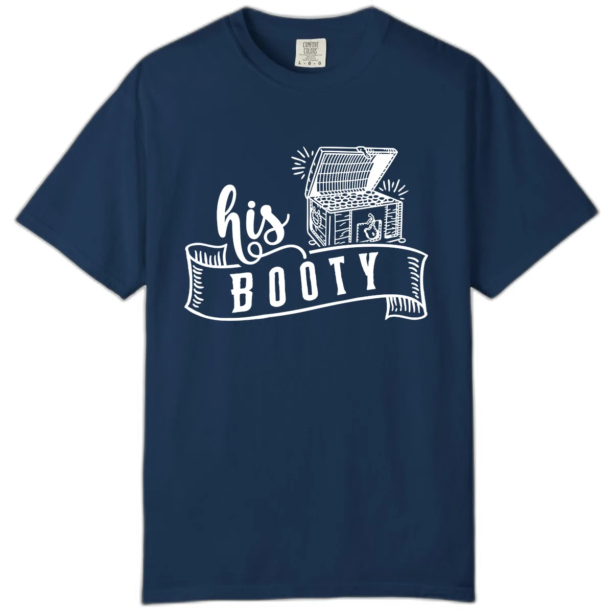 His Booty Treasure Chest Cruise Comfort Color in Navy