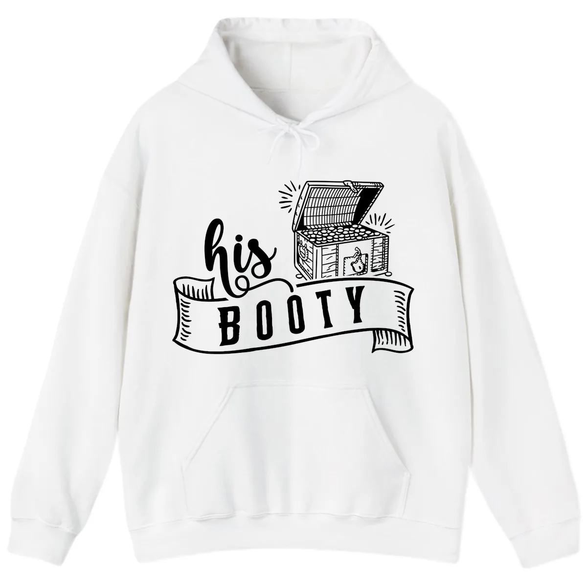 His Booty Treasure Chest Cruise Hoodie in White
