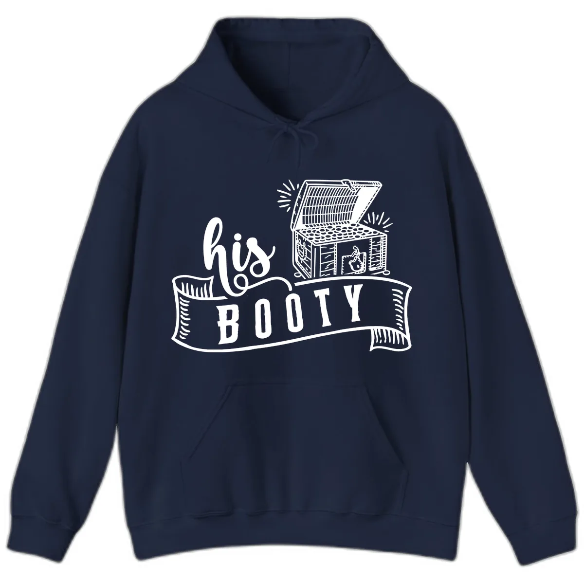 His Booty Treasure Chest Cruise Hoodie in Navy