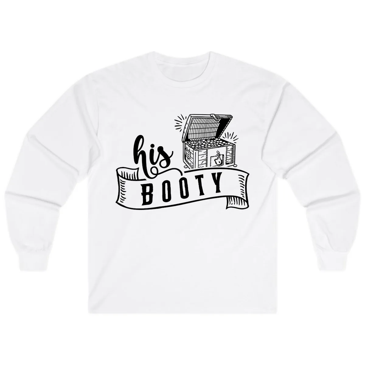 His Booty Treasure Chest Cruise Long Sleeve in White