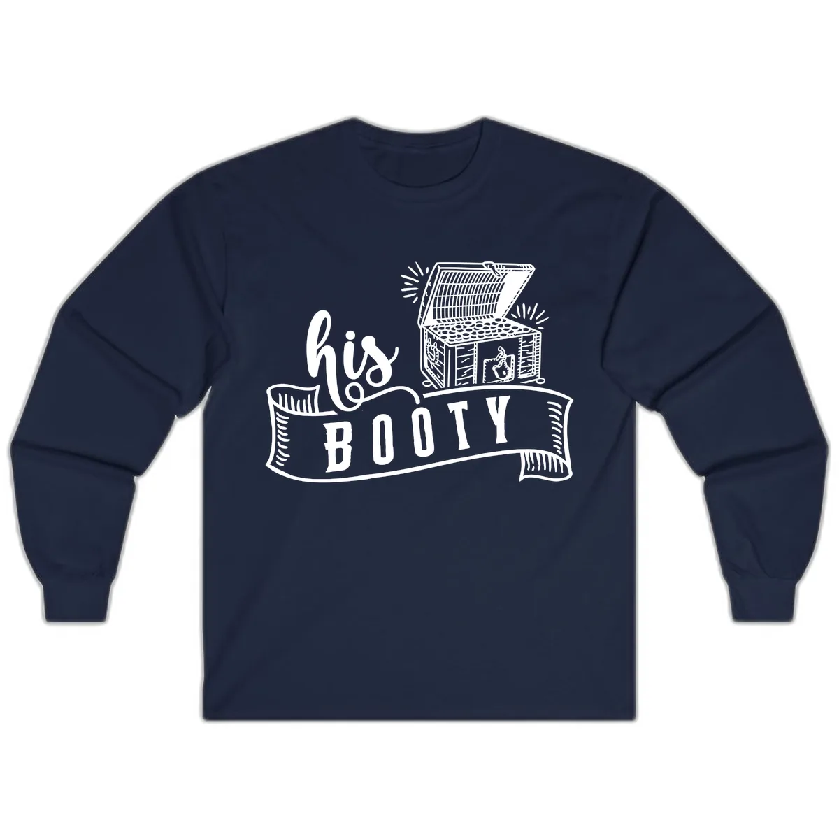 His Booty Treasure Chest Cruise Long Sleeve in Navy