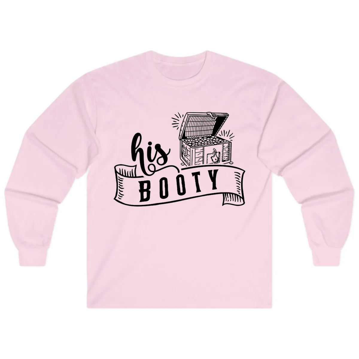 His Booty Treasure Chest Cruise Long Sleeve in Light Pink