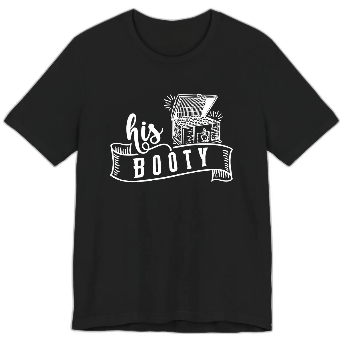 His Booty Treasure Chest Cruise Premium T-Shirt in Black
