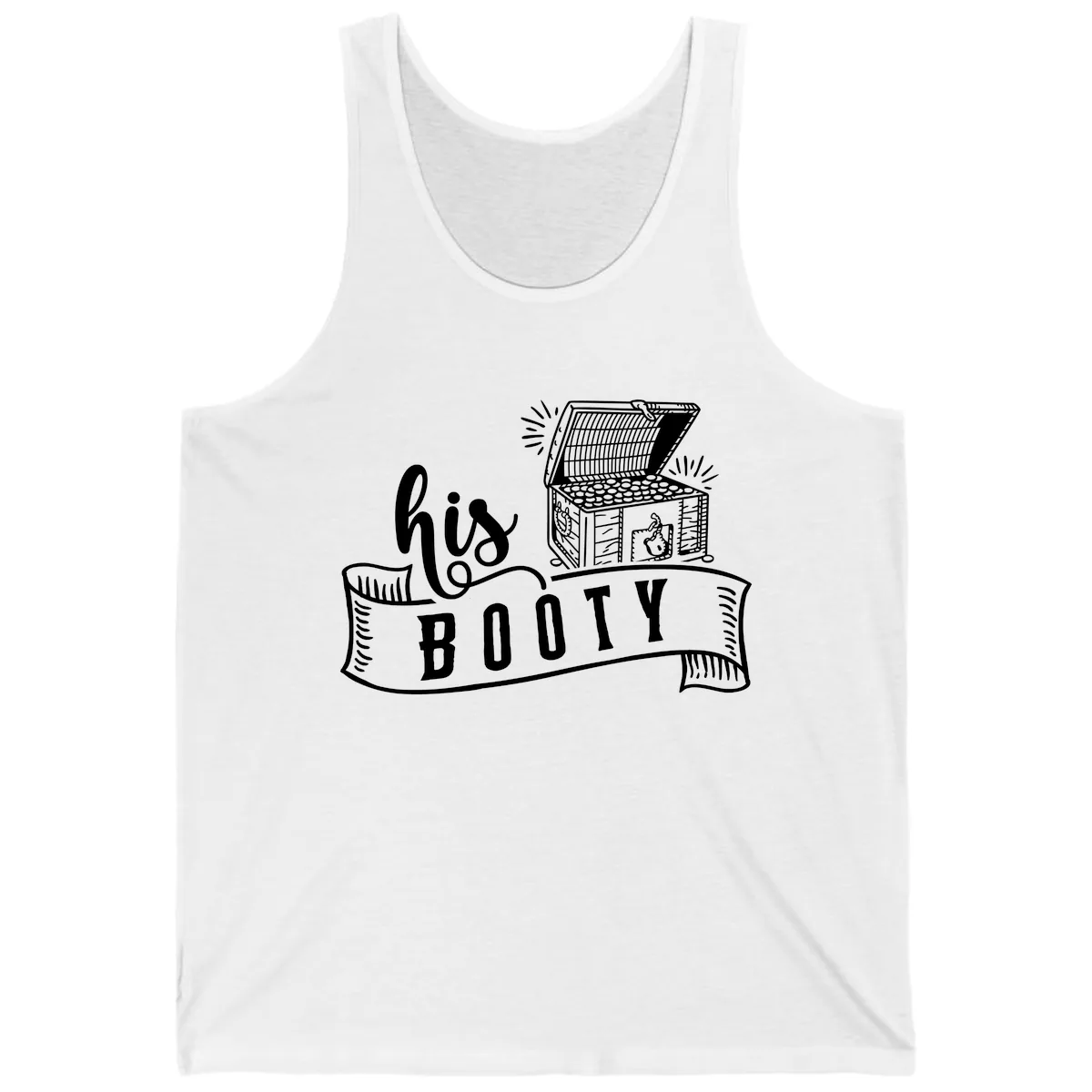 His Booty Treasure Chest Cruise Tank in White