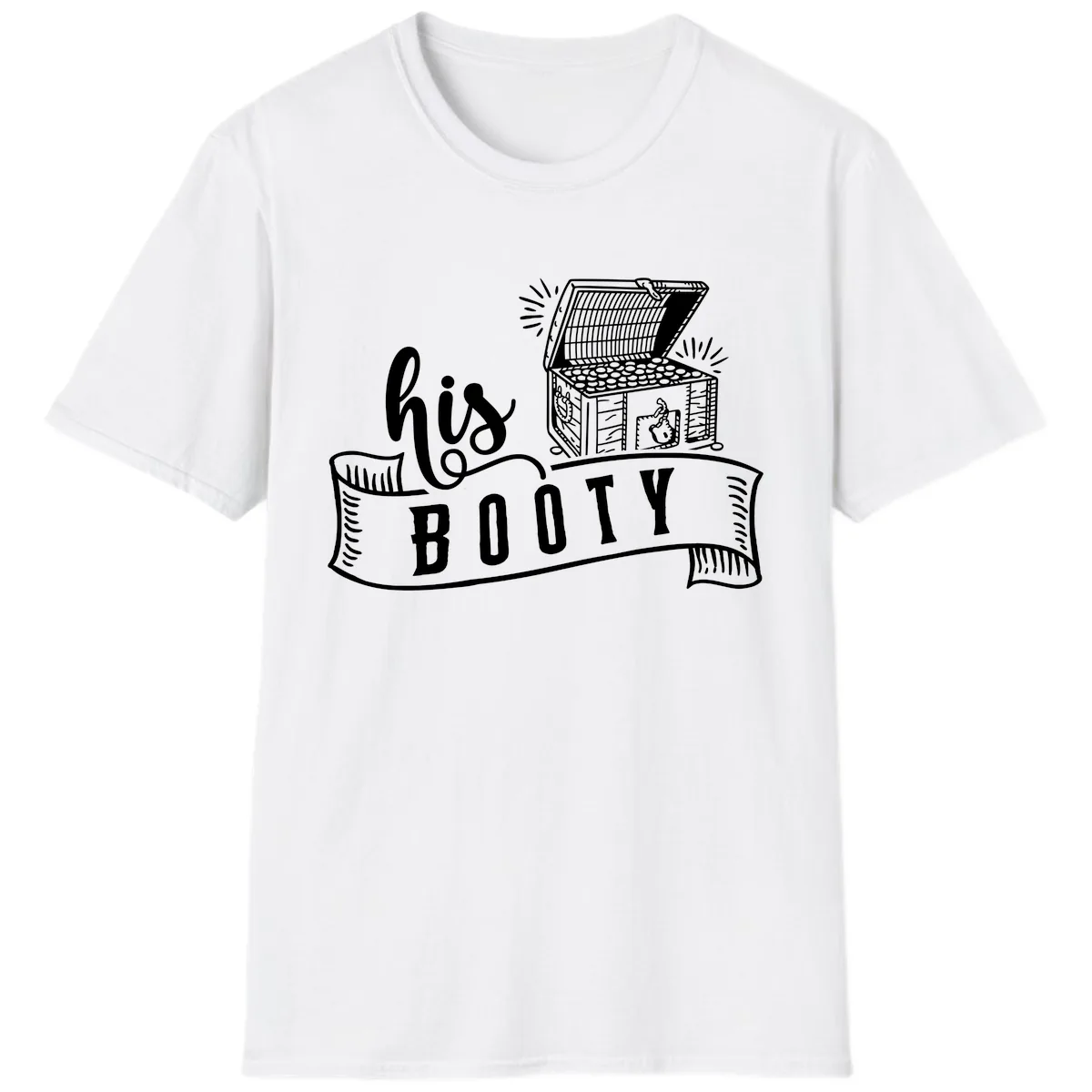 His Booty Treasure Chest Cruise T-Shirt in White