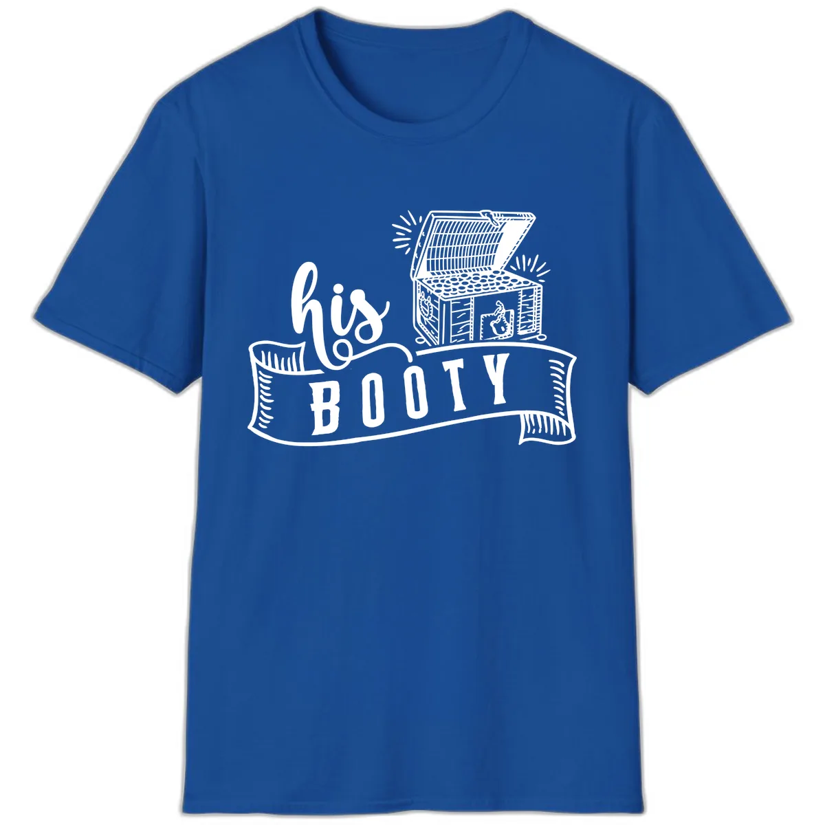 His Booty Treasure Chest Cruise T-Shirt in Royal