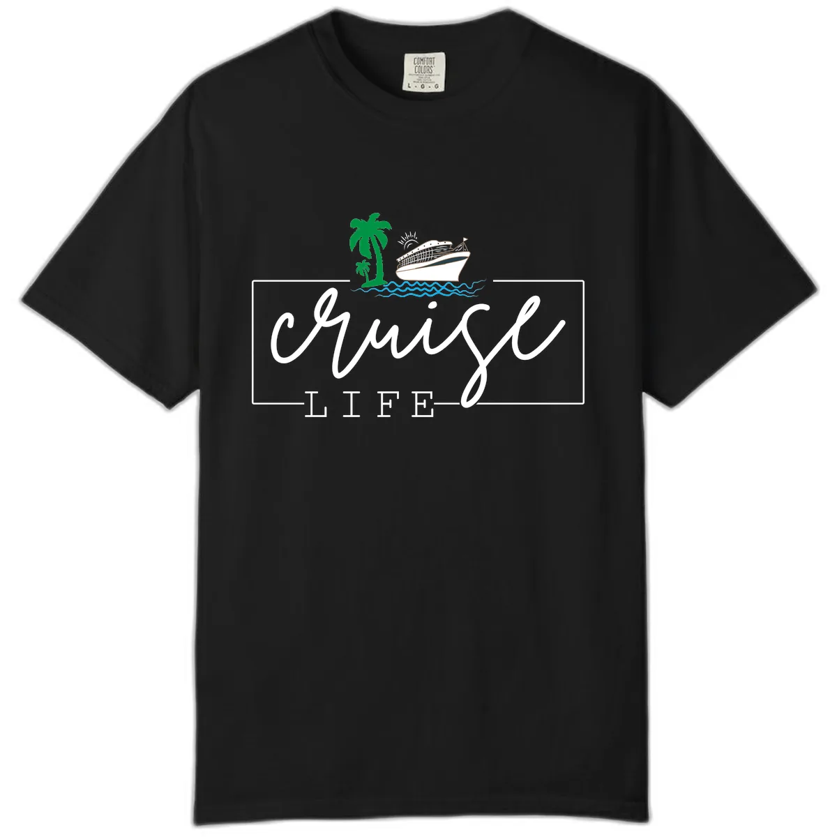 Cruising Life Tropical Getaway Comfort Color in Black