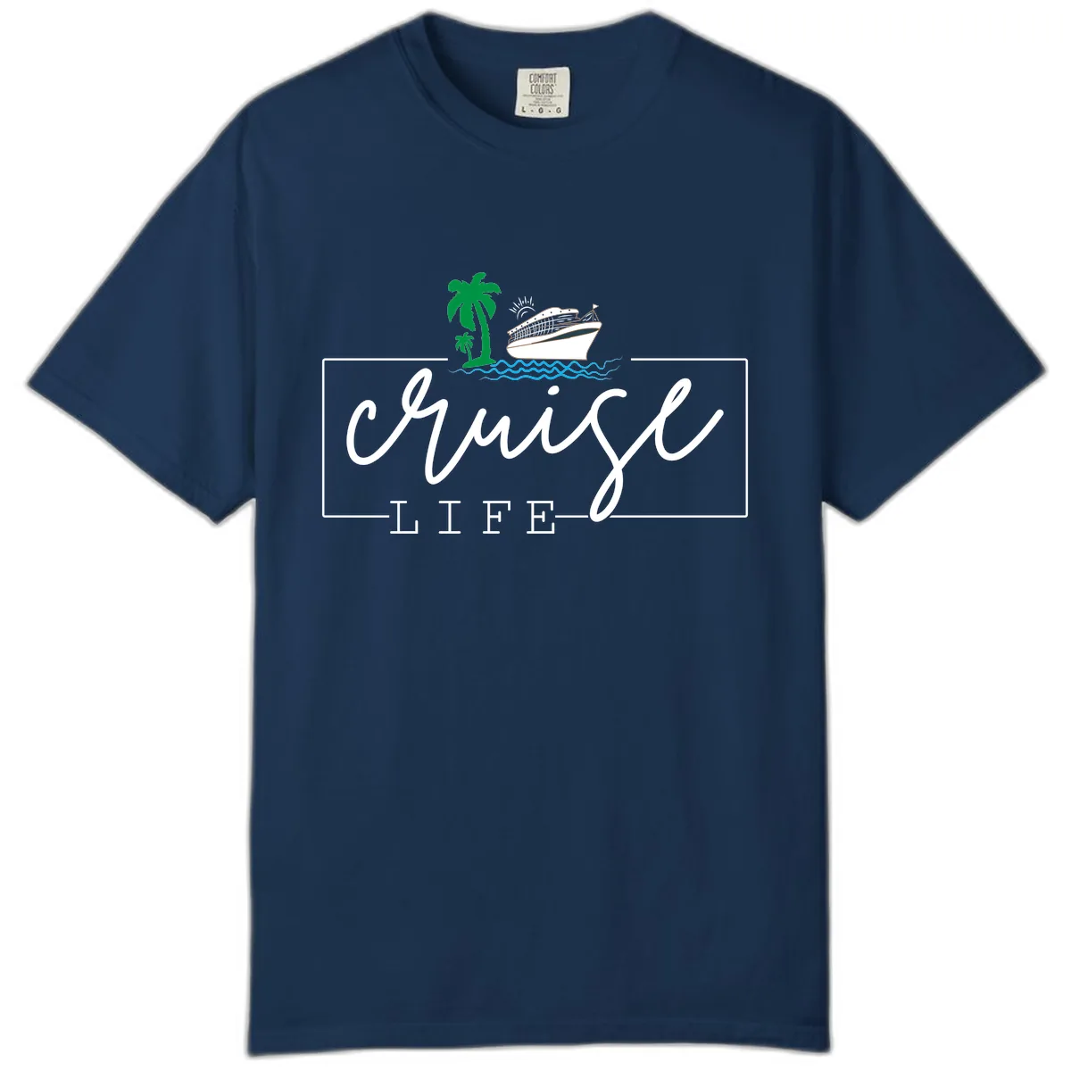 Cruising Life Tropical Getaway Comfort Color in Navy