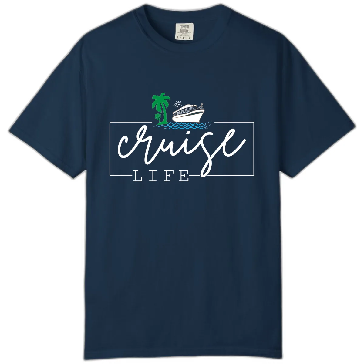 Cruising Life Tropical Getaway Comfort Color in True Navy