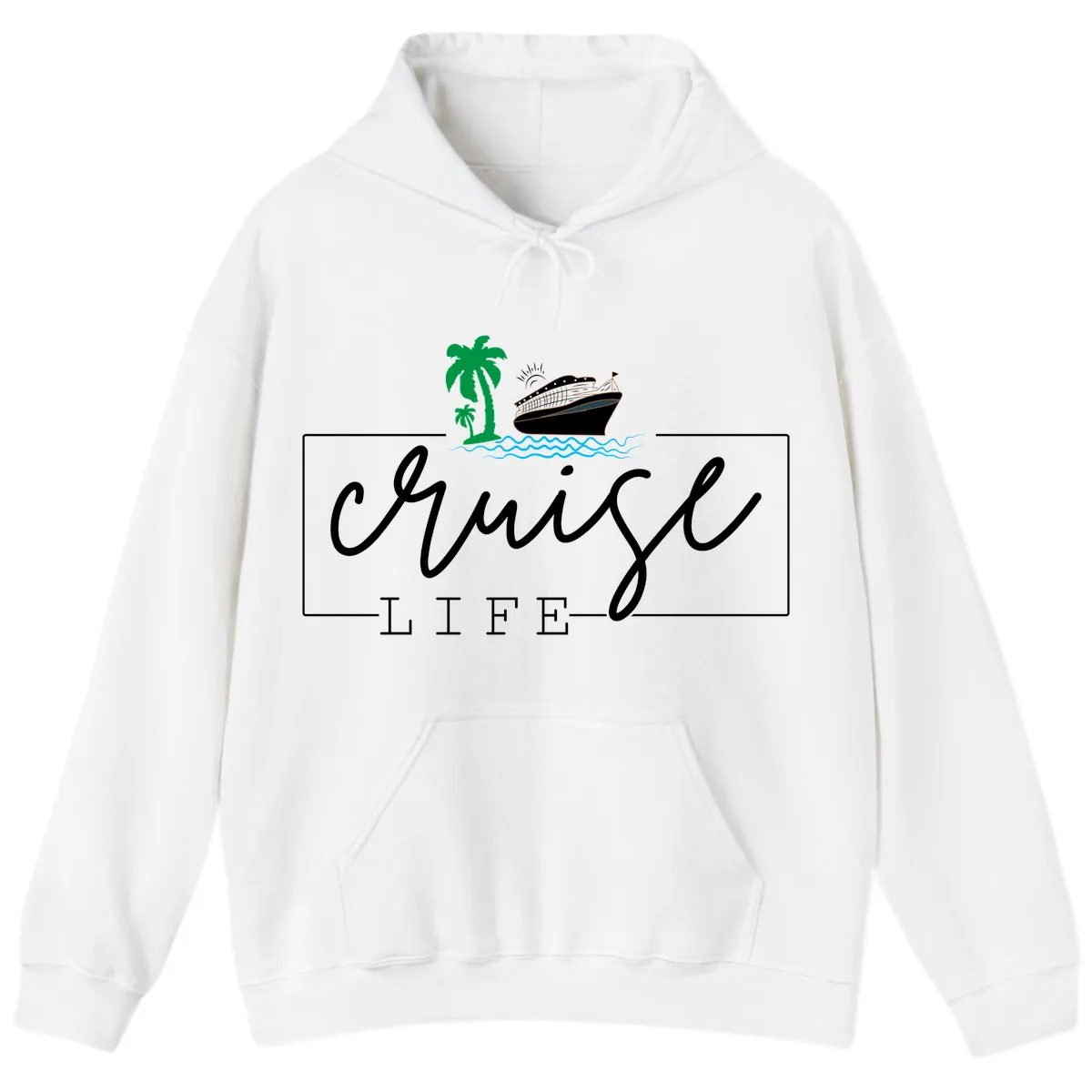 Cruising Life Tropical Getaway Hoodie in White