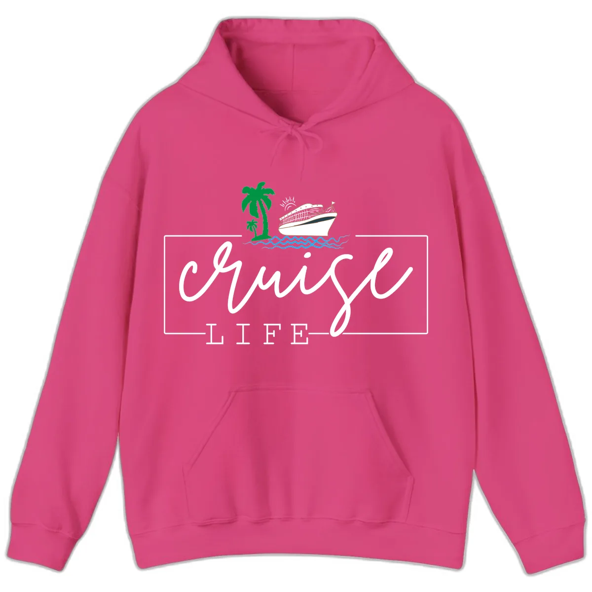 Cruising Life Tropical Getaway Hoodie in Heliconia