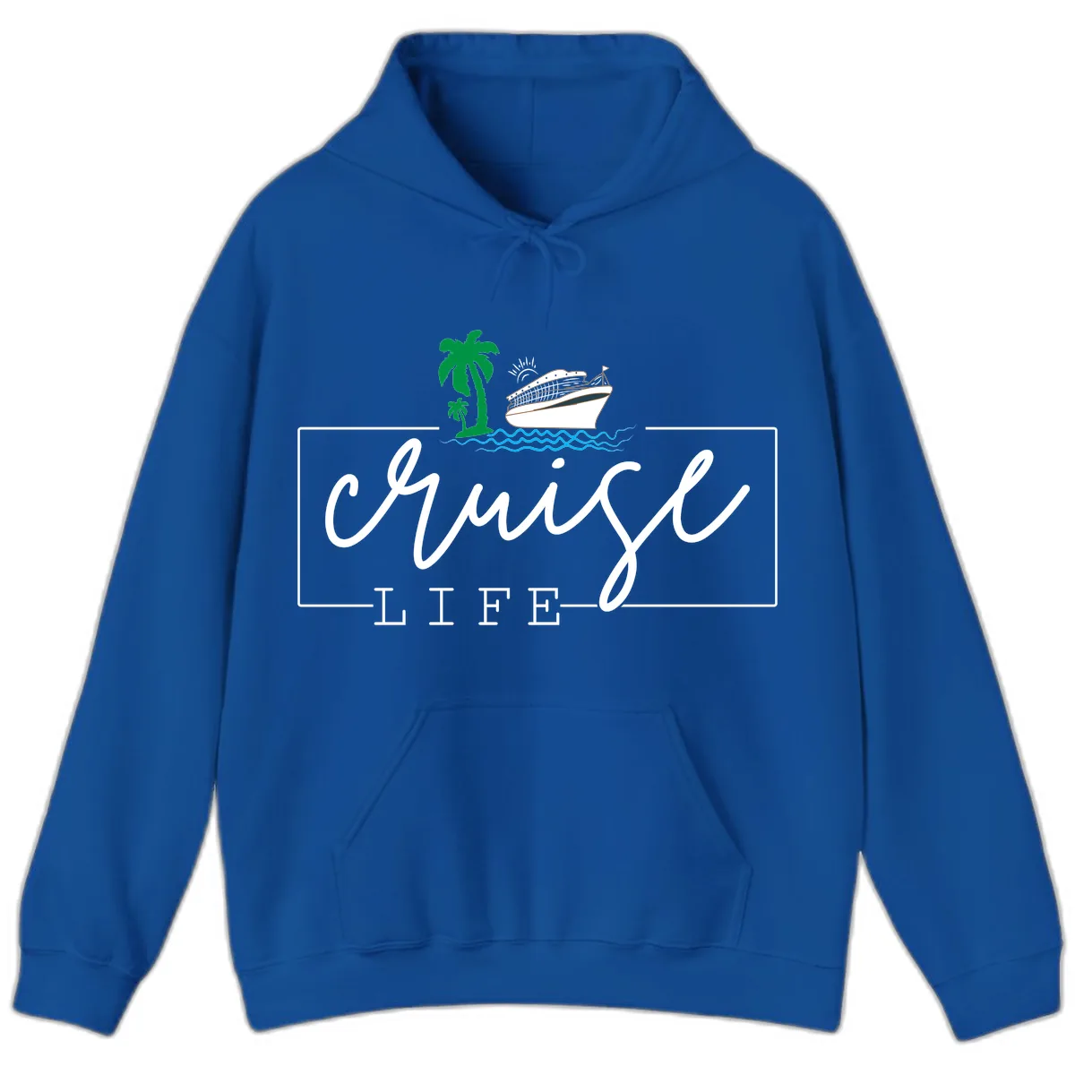 Cruising Life Tropical Getaway Hoodie in Royal