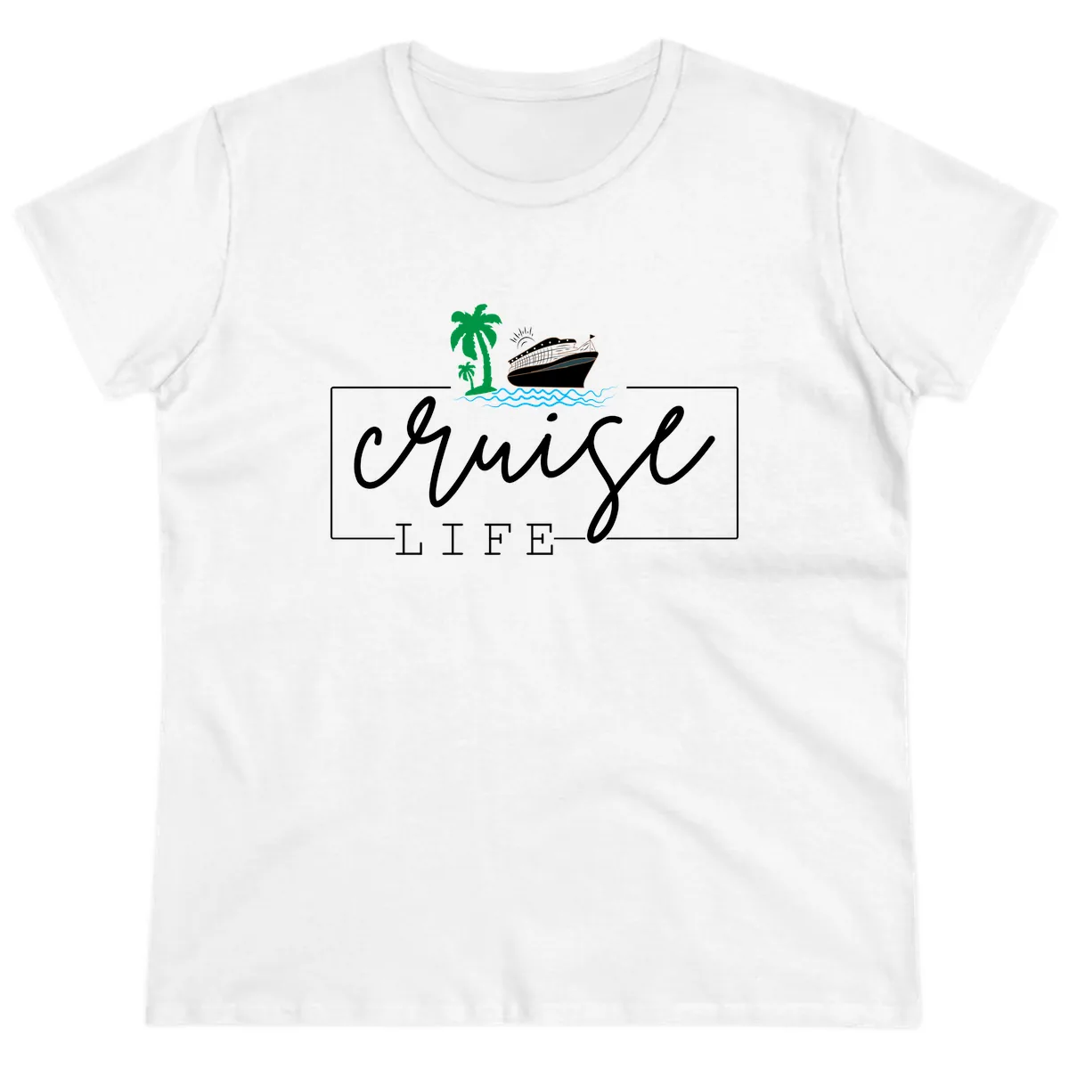 Cruising Life Tropical Getaway Ladies Tee in White