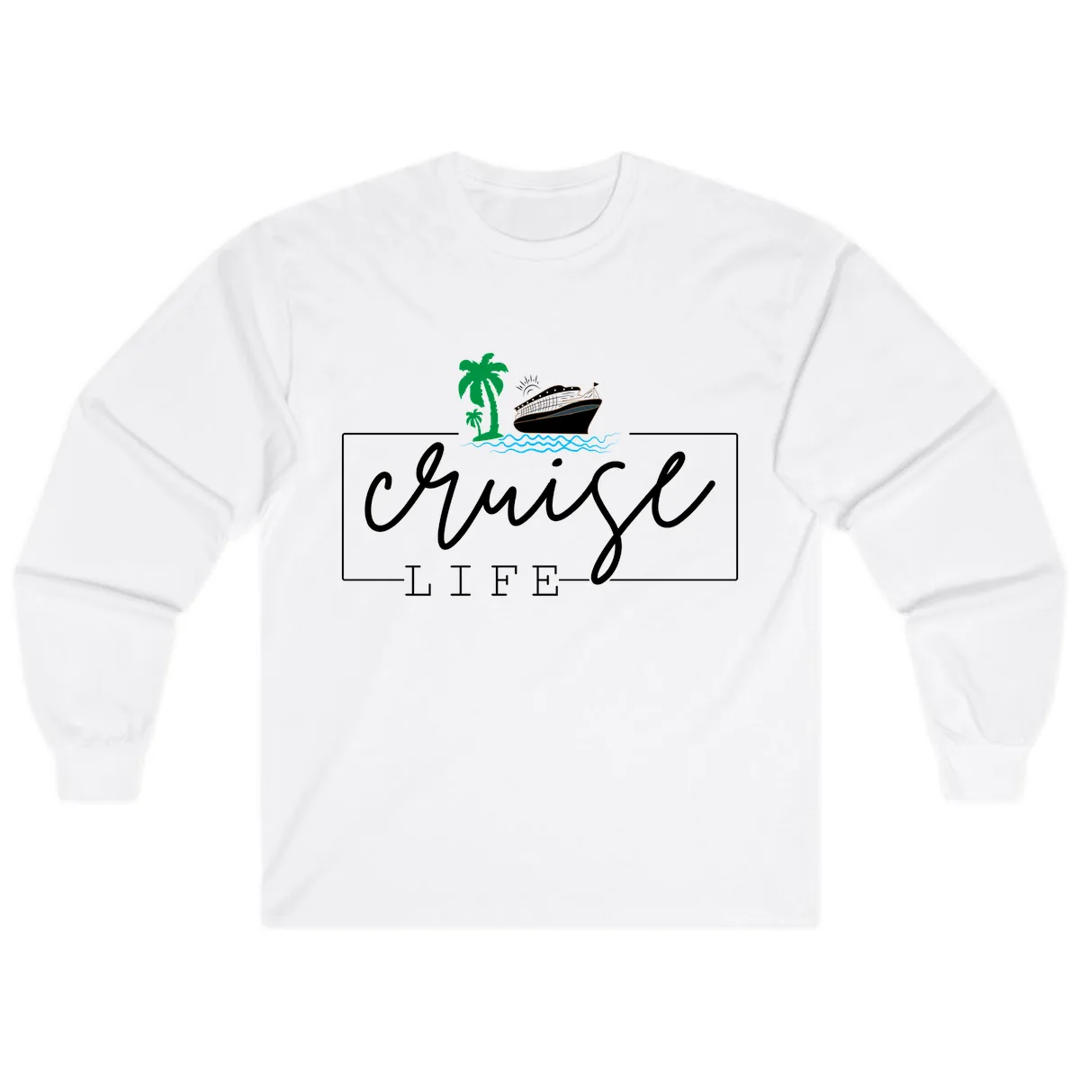Cruising Life Tropical Getaway Long Sleeve in White
