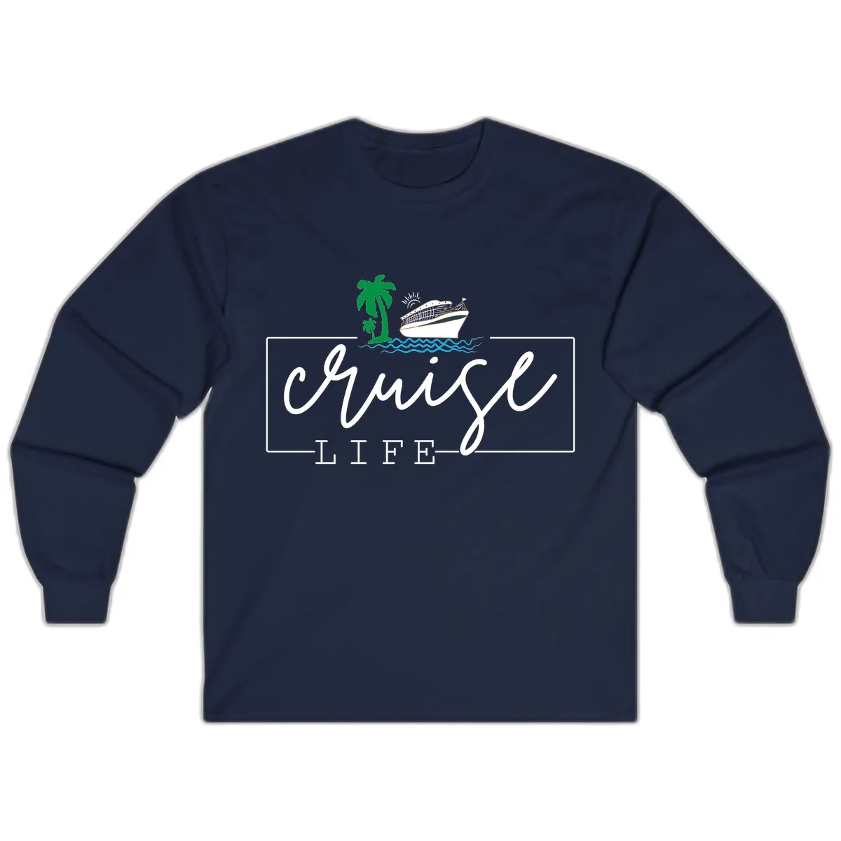 Cruising Life Tropical Getaway Long Sleeve in Navy