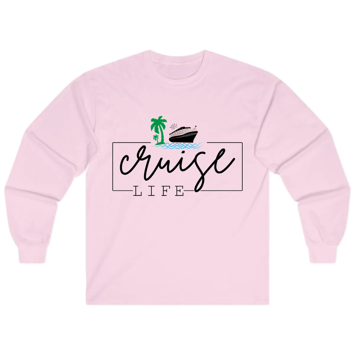 Cruising Life Tropical Getaway Long Sleeve in Light Pink