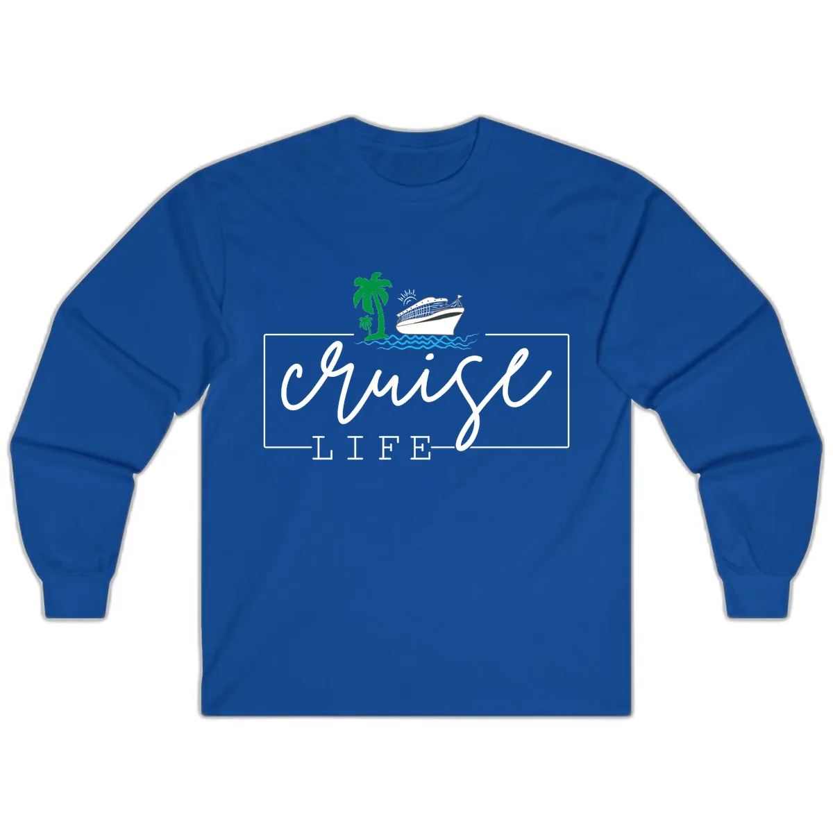 Cruising Life Tropical Getaway Long Sleeve in Royal