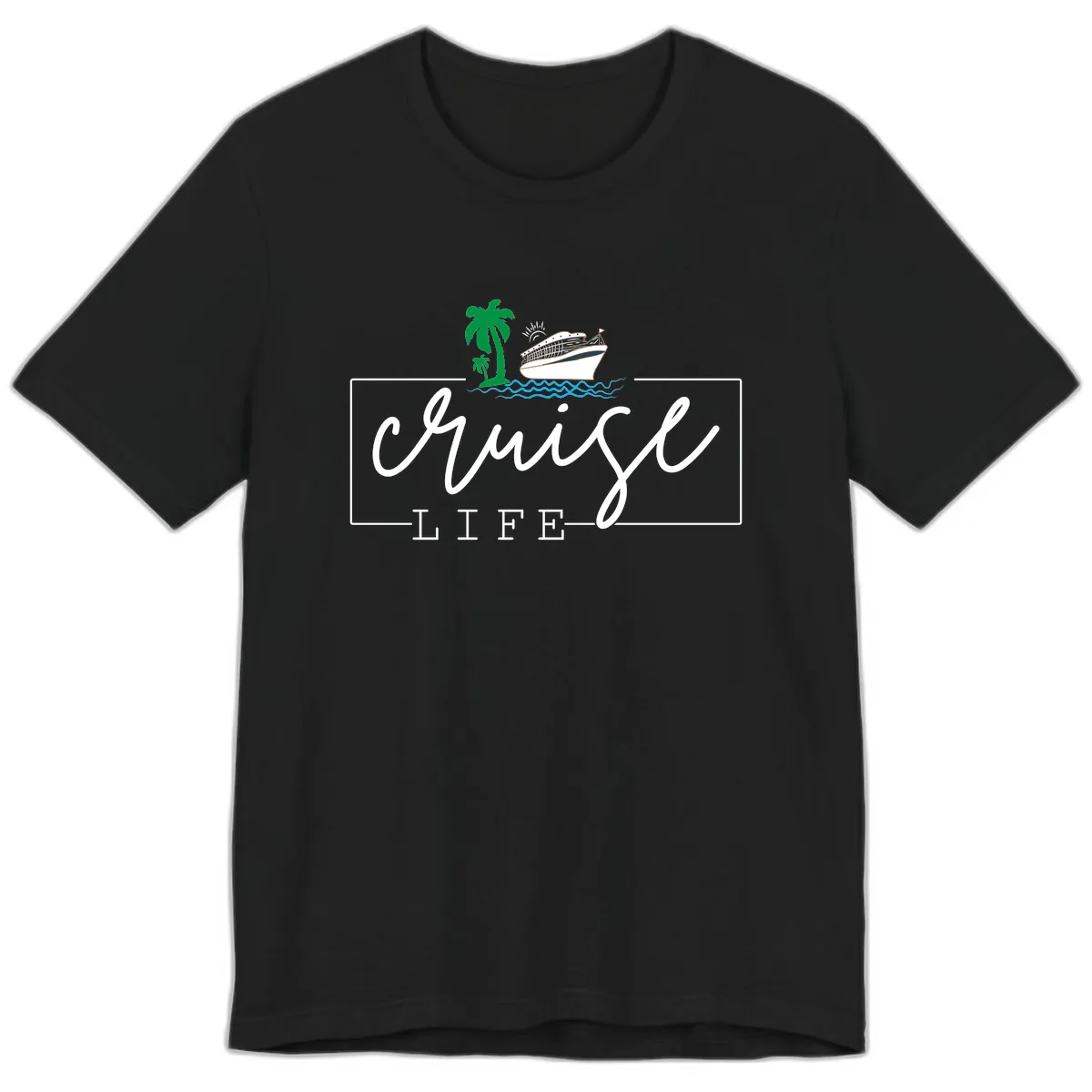 Cruising Life Tropical Getaway Premium T-Shirt in Black