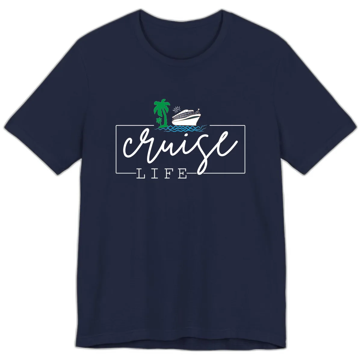 Cruising Life Tropical Getaway Premium T-Shirt in Navy