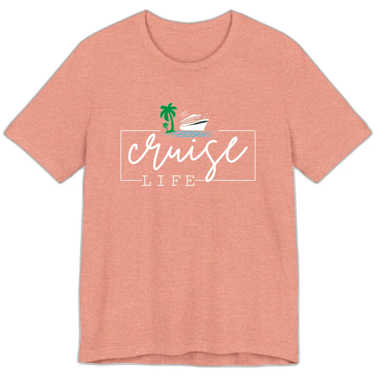 Cruising Life Tropical Getaway Premium T-Shirt in Heather Sunset