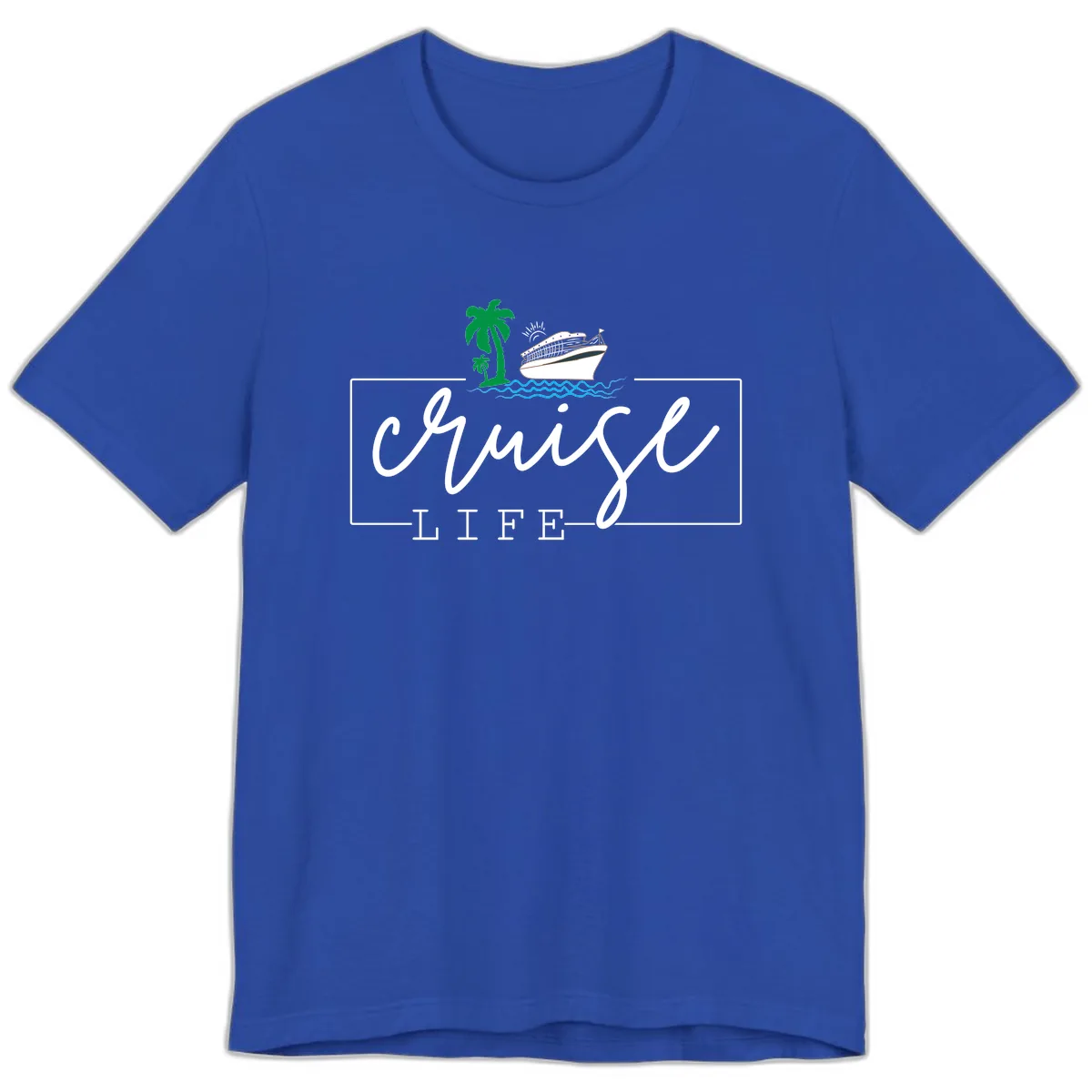 Cruising Life Tropical Getaway Premium T-Shirt in True Royal