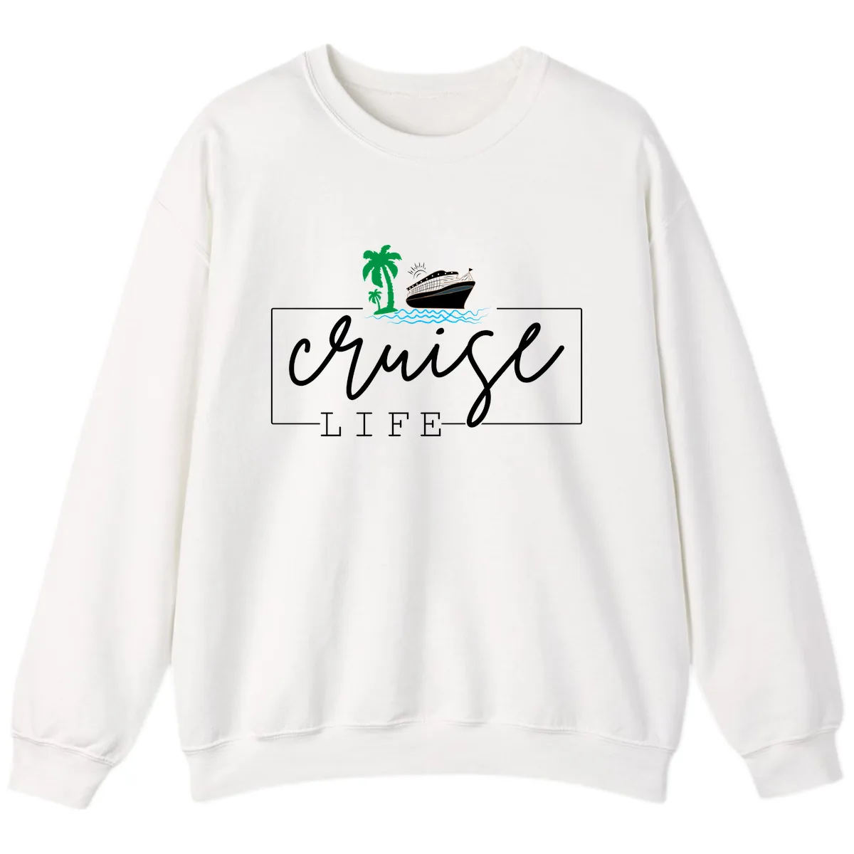 Cruising Life Tropical Getaway Sweatshirt in White