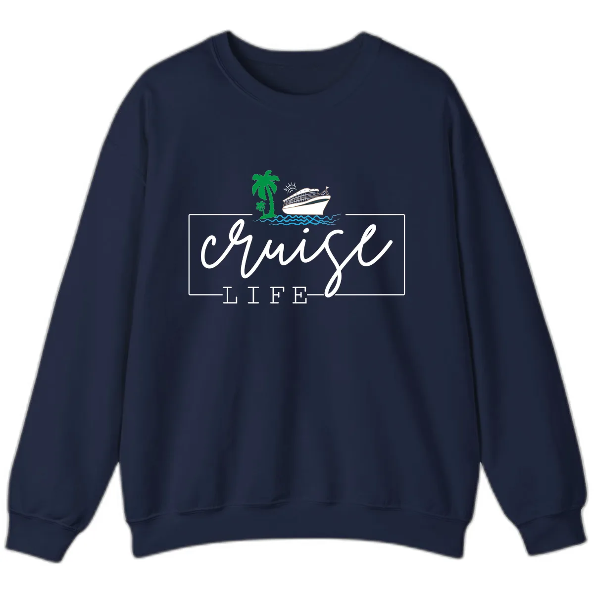Cruising Life Tropical Getaway Sweatshirt in Navy
