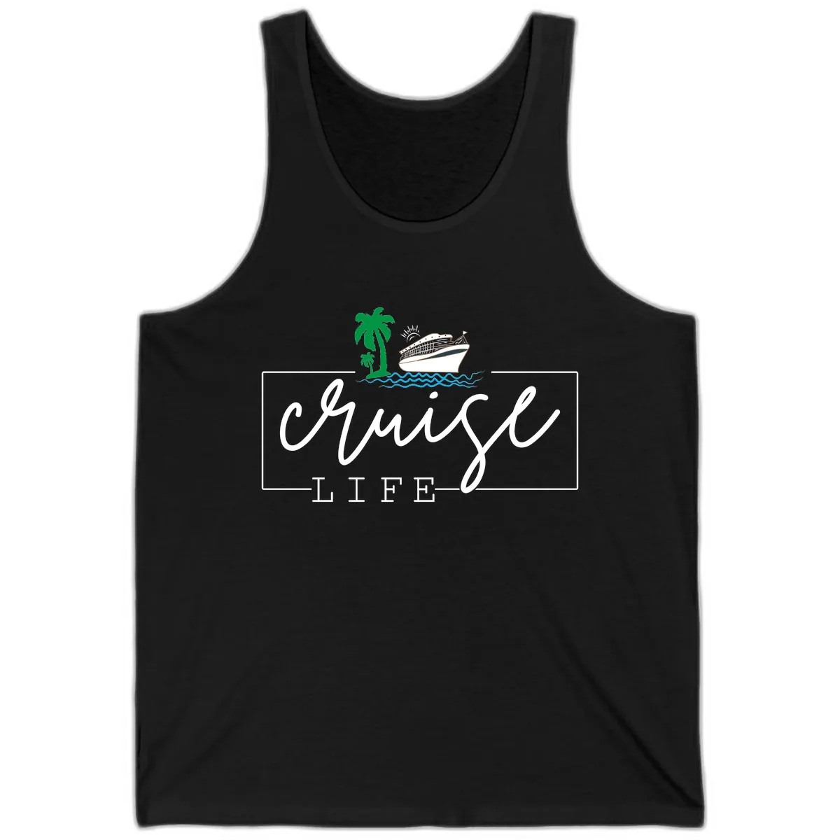 Cruising Life Tropical Getaway Tank in Black