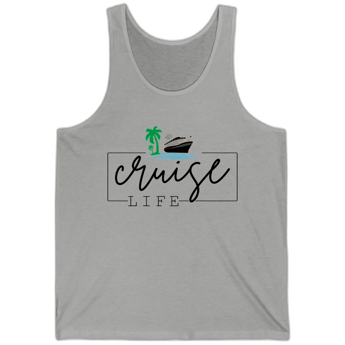 Cruising Life Tropical Getaway Tank in Athletic Heather