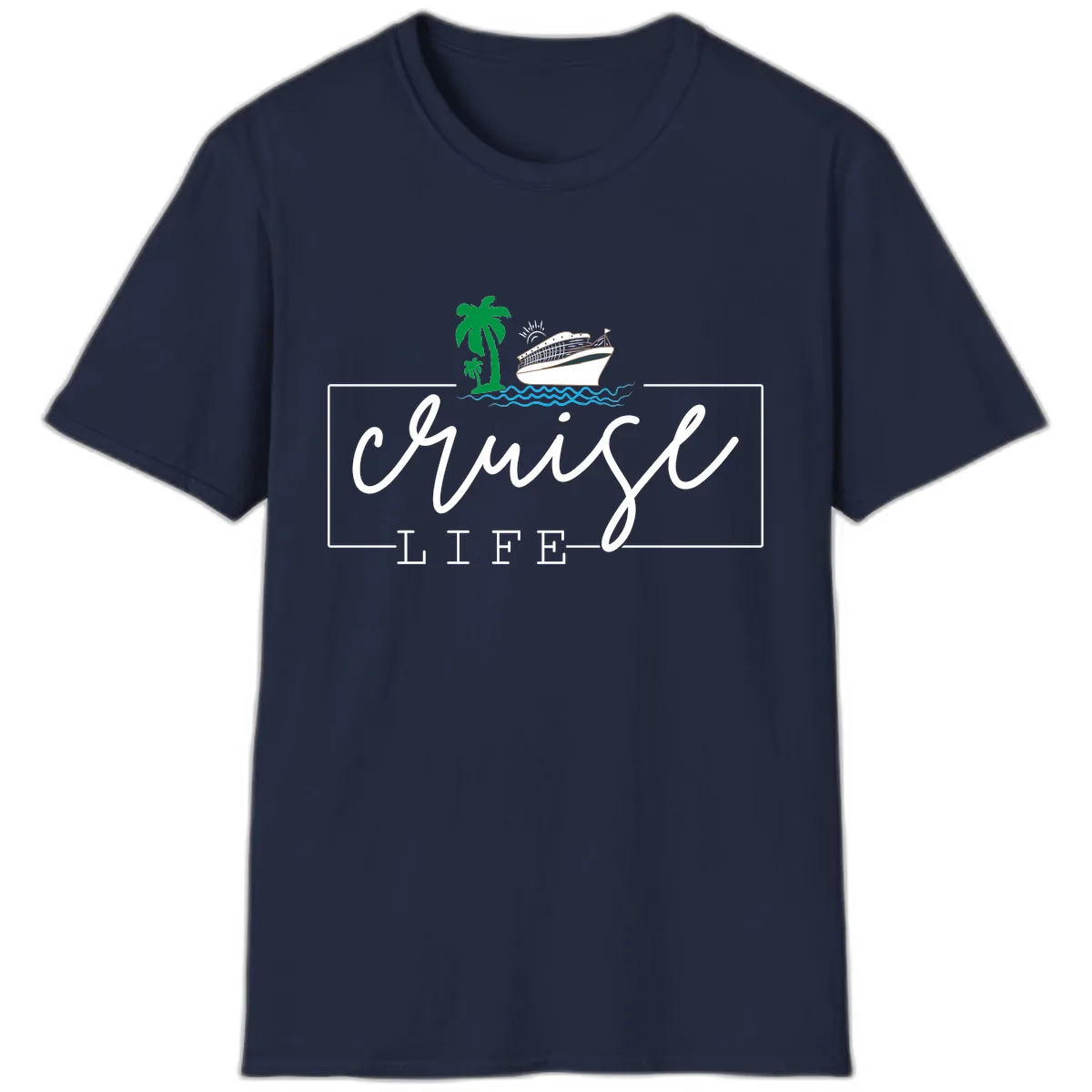 Cruising Life Tropical Getaway T-Shirt in Navy