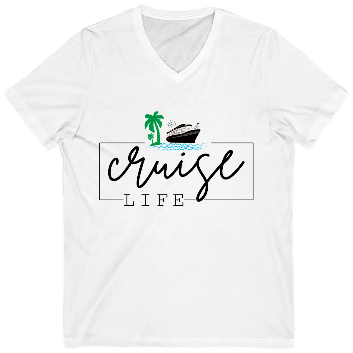 Cruising Life Tropical Getaway V-Neck in White