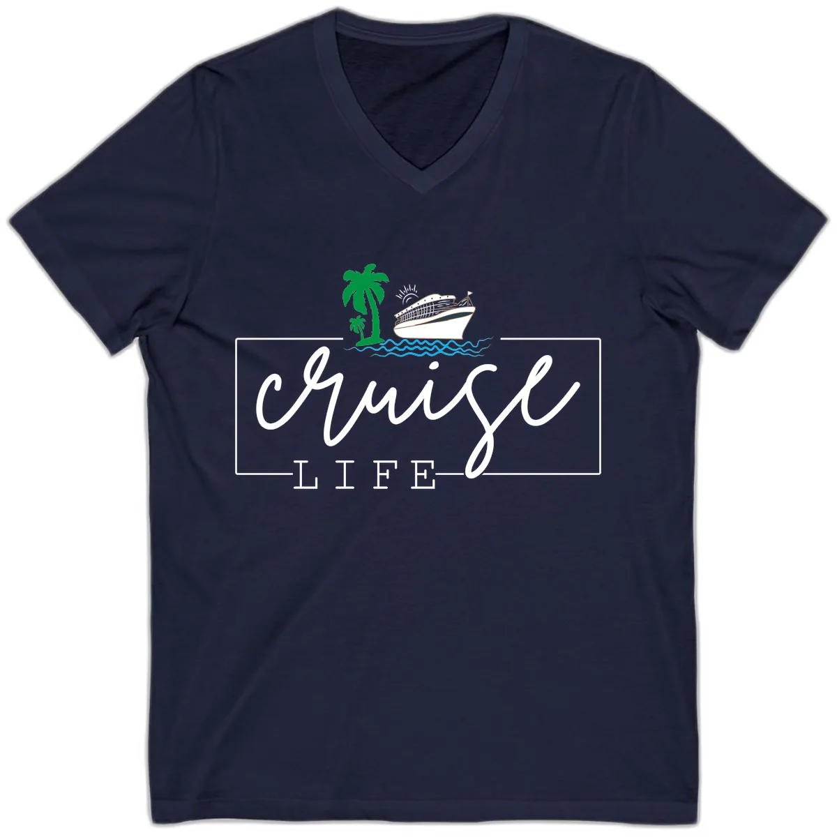 Cruising Life Tropical Getaway V-Neck in Navy