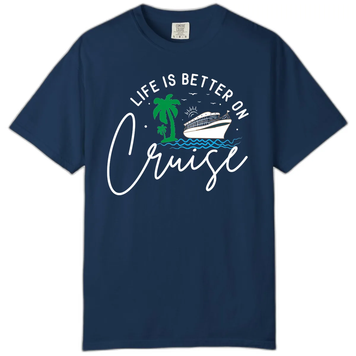 Life Is Better On Chill Comfort Color in Navy