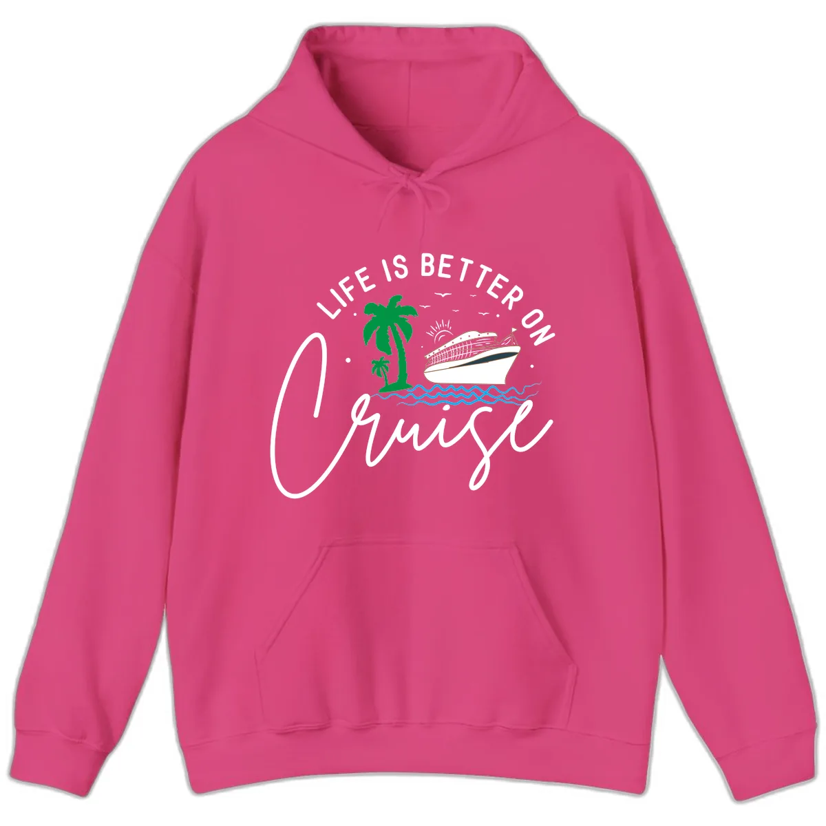 Life Is Better On Chill Hoodie in Heliconia