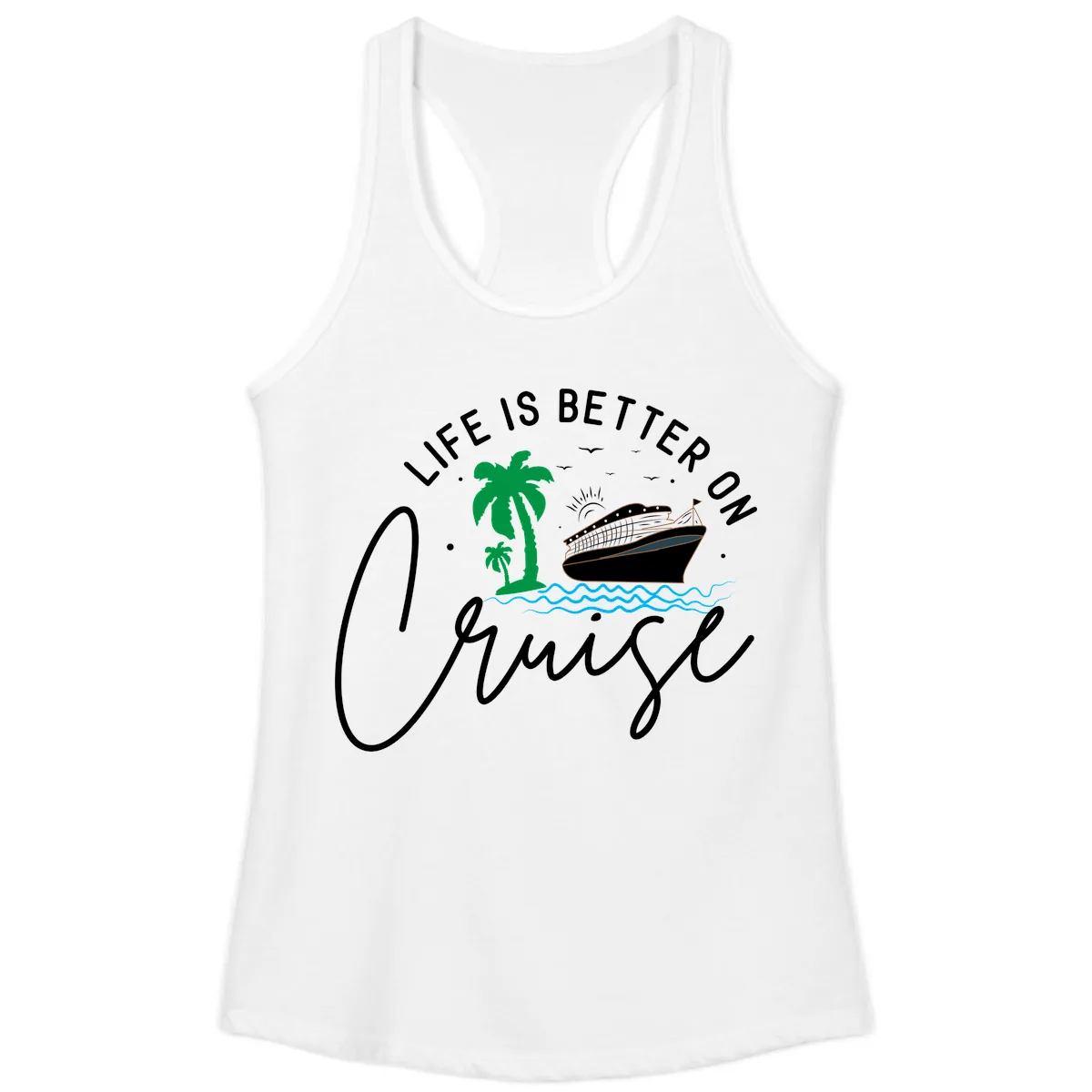 Life Is Better On Chill Ladies Tank in White