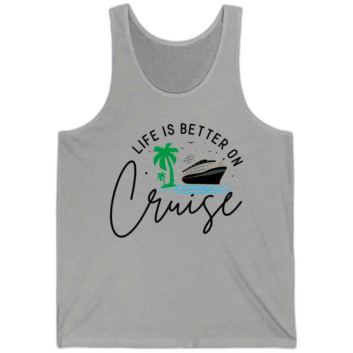 Life Is Better On Chill Tank in Athletic Heather