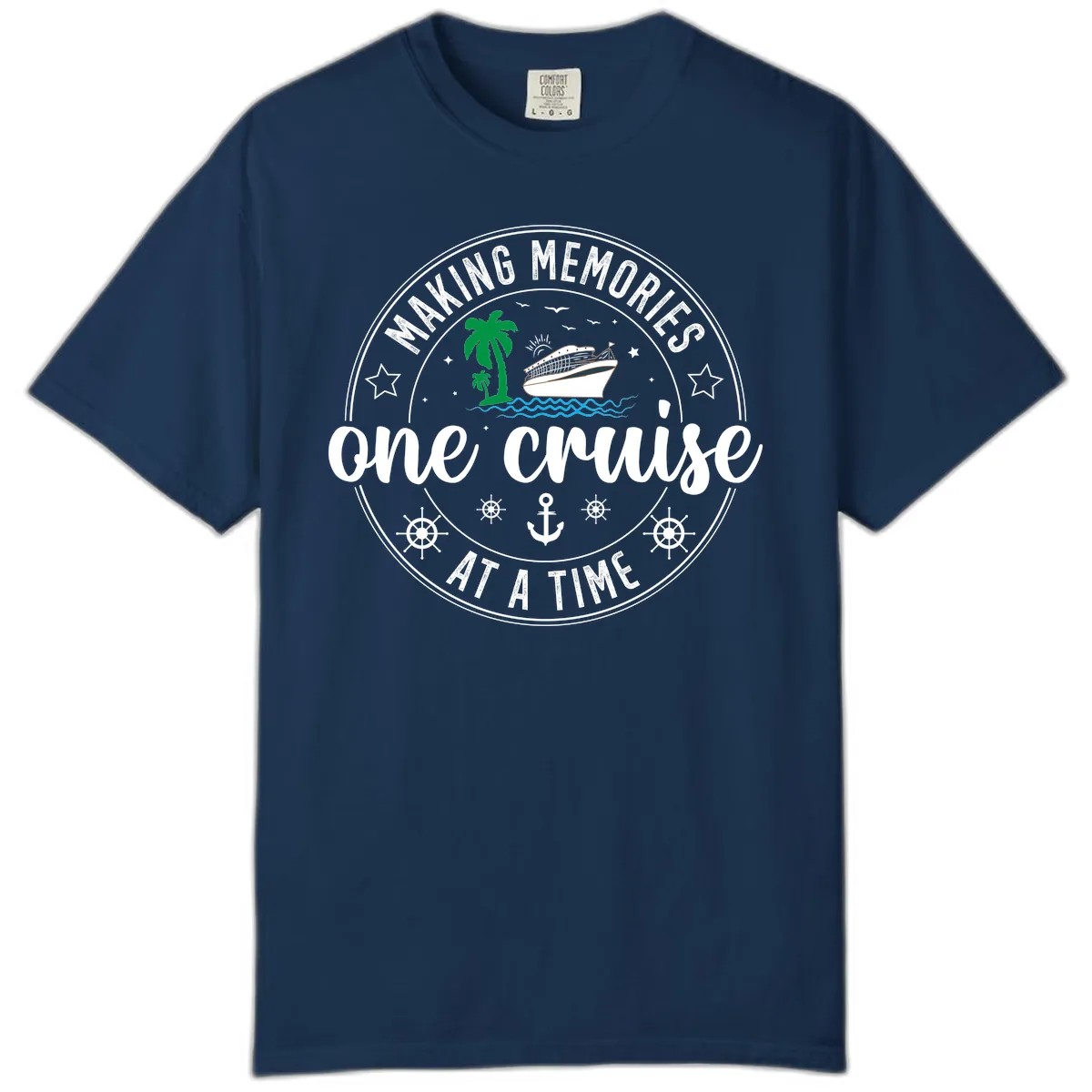 Making Memories One Cruise At A Time Comfort Color in Navy