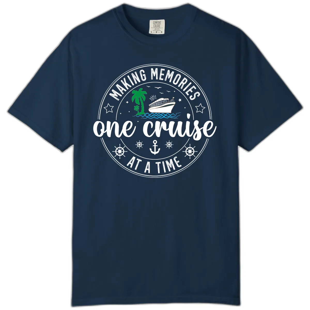 Making Memories One Cruise At A Time Comfort Color in True Navy