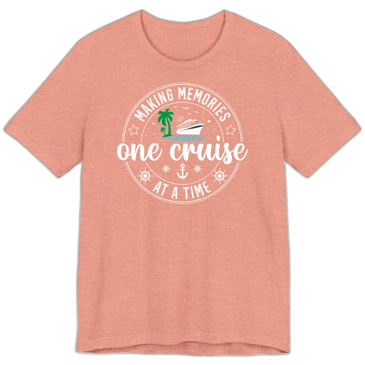 Making Memories One Cruise At A Time Premium T-Shirt in Heather Sunset