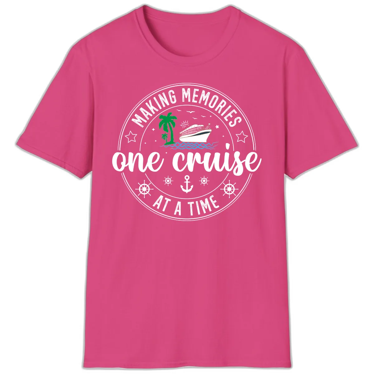 Making Memories One Cruise At A Time T-Shirt in Heliconia